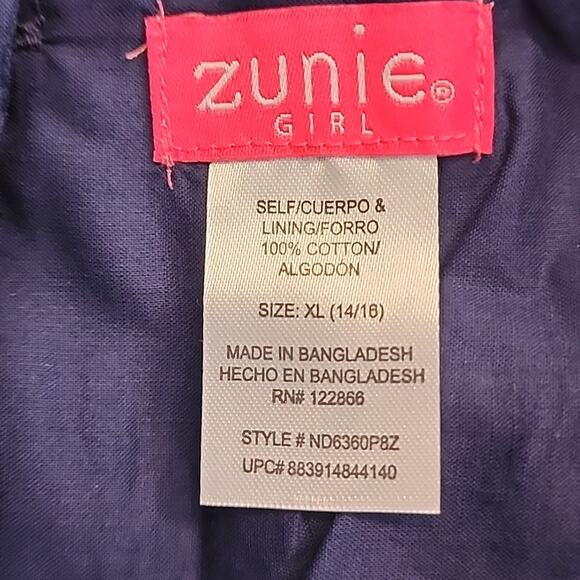 Zunie Blue Floral Button Back Dress, NWT, Girls 14/16 - Picture 5 of 5